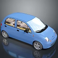 Blue Small Compact Car With Modern Stylish Design 3D Rendered Exterior